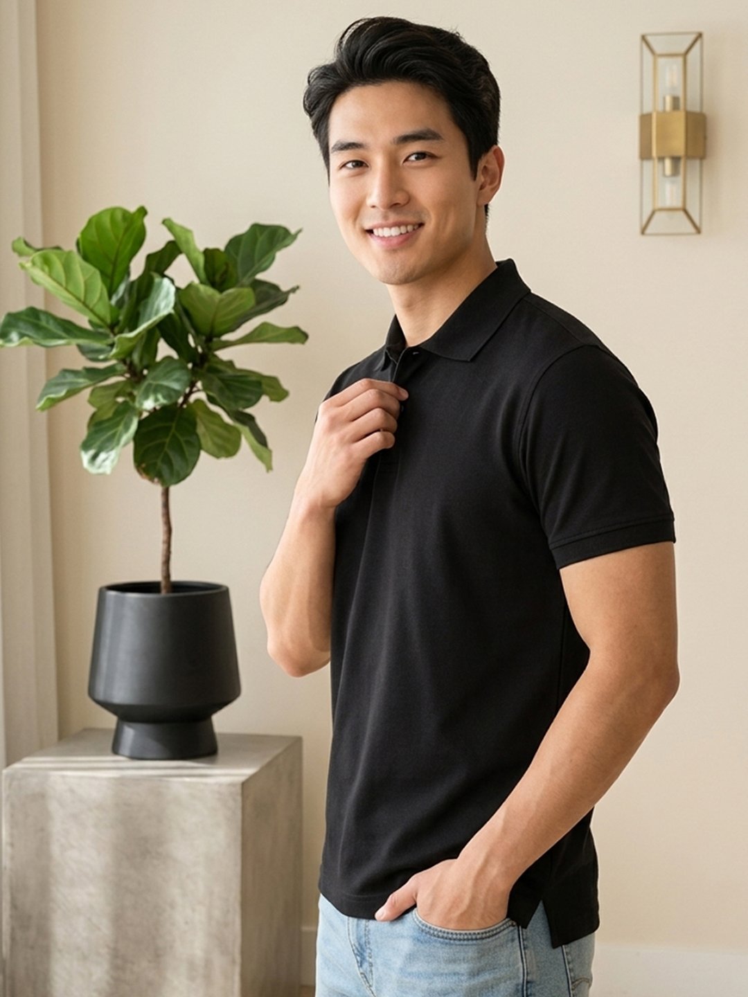DFNK Berline men's teal polo T-shirt with classic collar and regular fit for stylish everyday wear