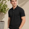 DFNK New Castle men's polo T-shirt with textured fabric, classic collar and regular fit