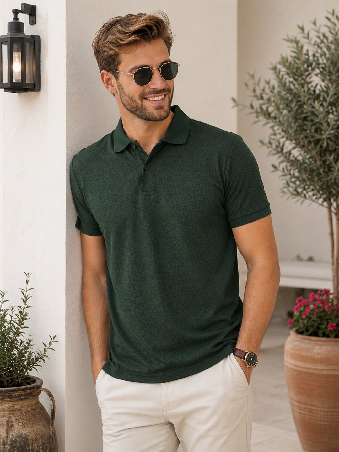 DFNK Atlanta men's polo T-shirt with classic collar and regular fit for stylish everyday wear