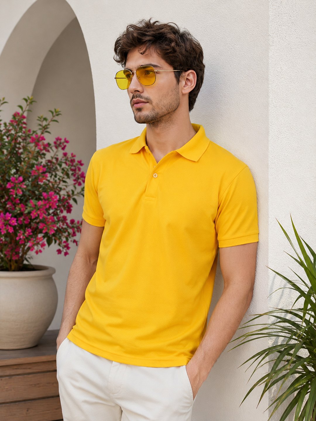 DFNK Atlanta men's polo T-shirt with classic collar and regular fit for stylish everyday wear