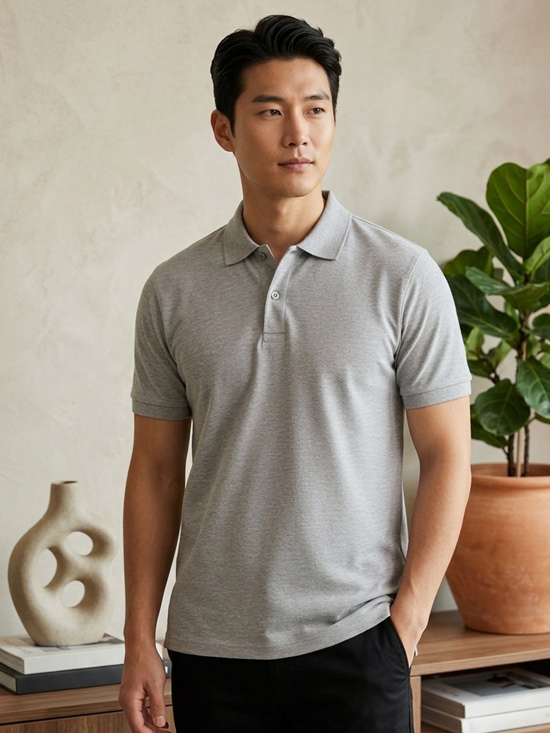 DFNK Berline men's teal polo T-shirt with classic collar and regular fit for stylish everyday wear