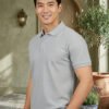 MELANGE GREY.jpg (3) DFNK Eagle men's polo T-shirt featuring a classic collar and short sleeves