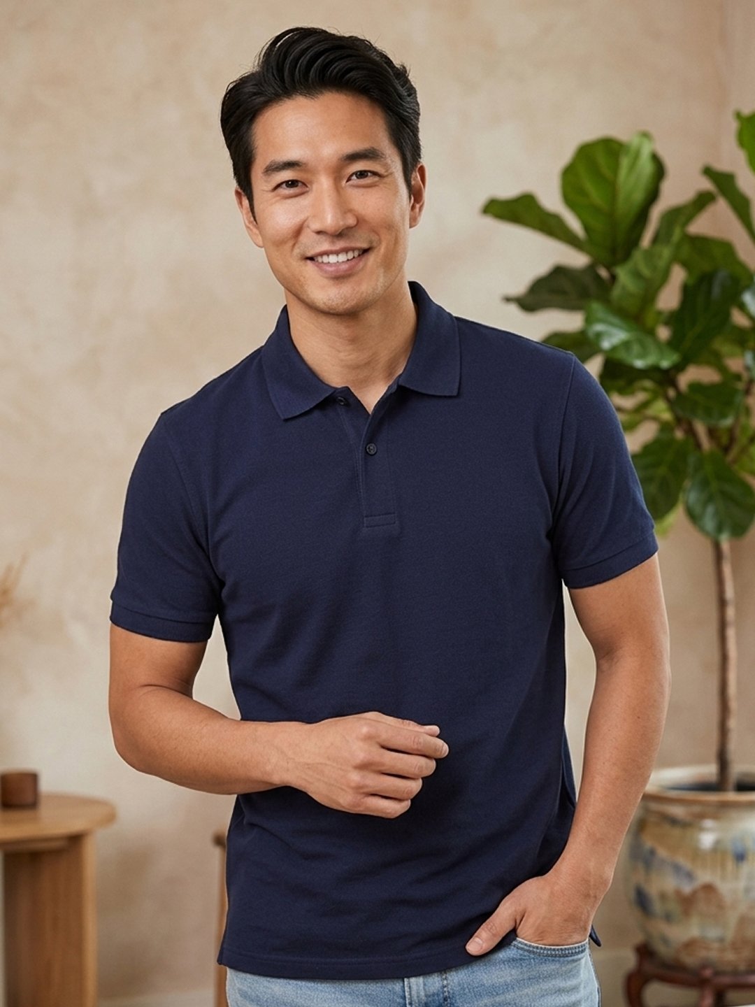 DFNK Atlanta men's polo T-shirt with classic collar and regular fit for stylish everyday wear