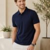 DFNK New Castle men's polo T-shirt with textured fabric, classic collar and regular fit