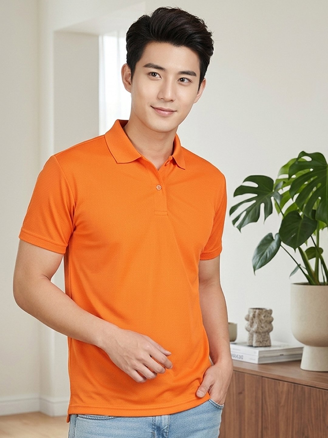 DFNK Berline men's teal polo T-shirt with classic collar and regular fit for stylish everyday wear