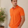 DFNK New Castle men's polo T-shirt with textured fabric, classic collar and regular fit