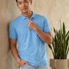 Sky blue.jpg (3) DFNK Eagle men's polo T-shirt featuring a classic collar and short sleeves
