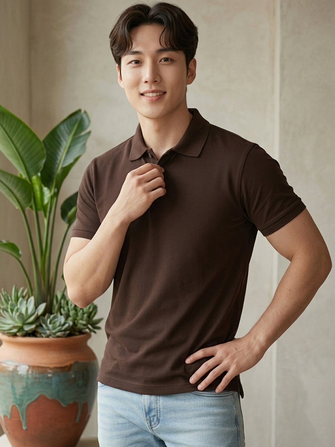 DFNK Atlanta men's polo T-shirt with classic collar and regular fit for stylish everyday wear