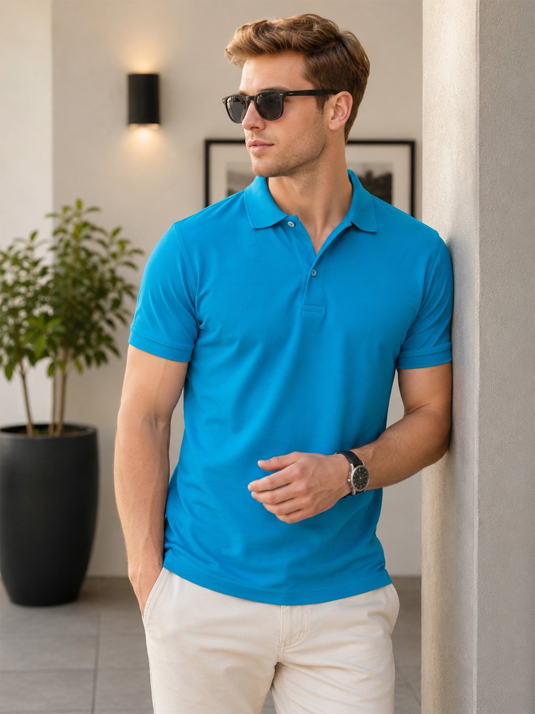 DFNK Atlanta men's polo T-shirt with classic collar and regular fit for stylish everyday wear