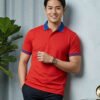 DFNK Cobalt men's polo T-shirt with contrast collar and sleeve details for stylish casual wear