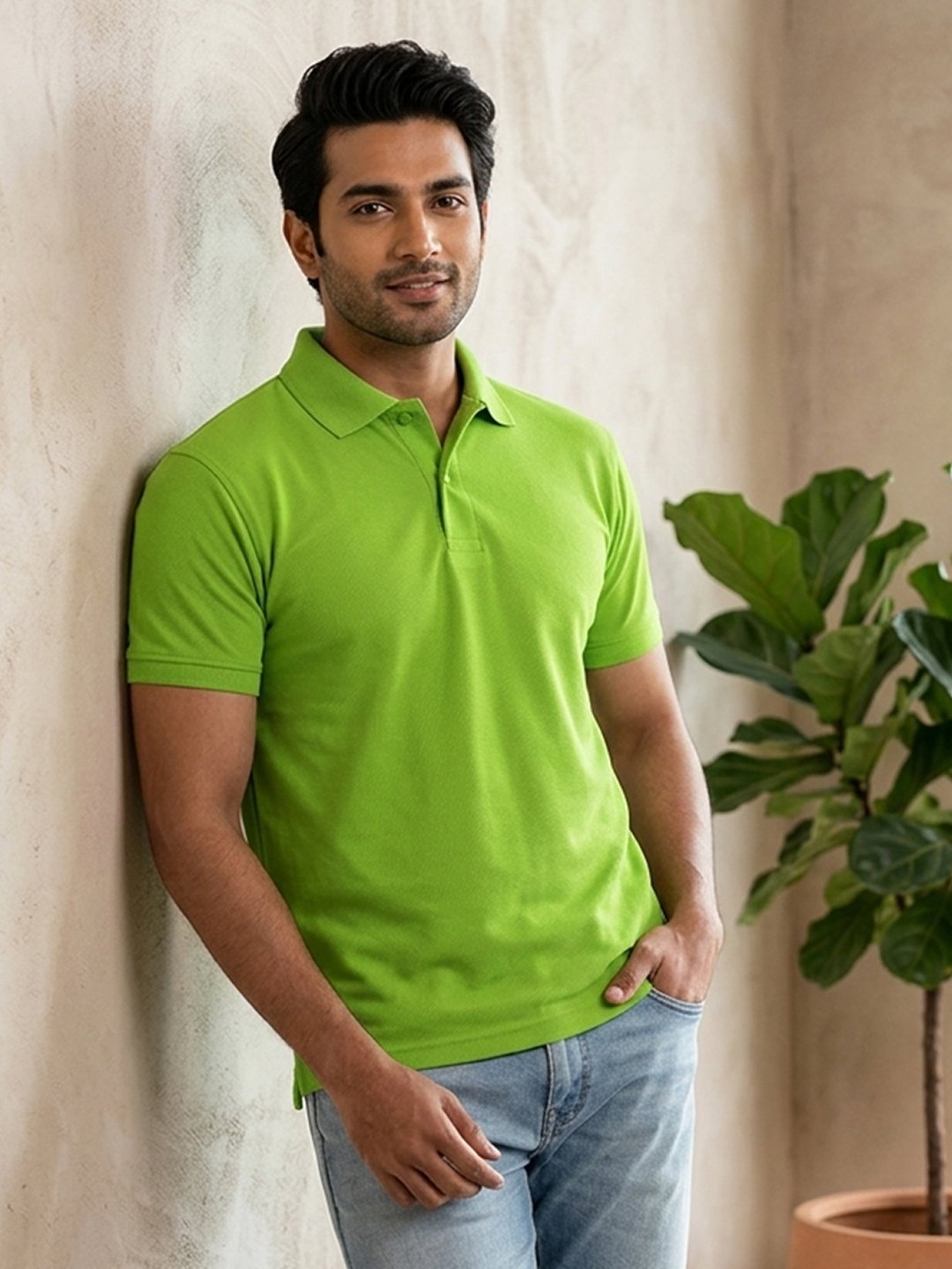 DFNK Berline men's teal polo T-shirt with classic collar and regular fit for stylish everyday wear