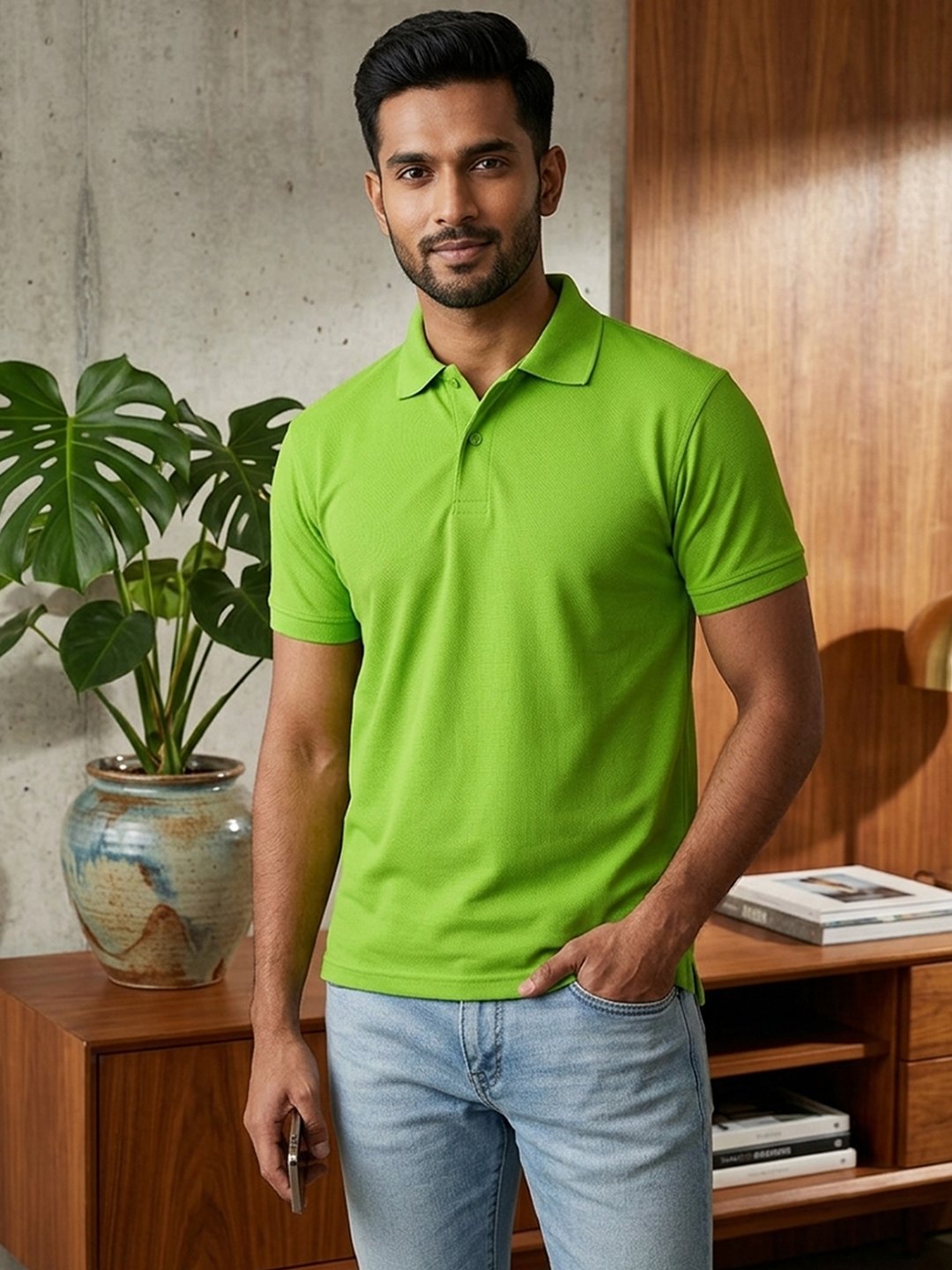 DFNK Atlanta men's polo T-shirt with classic collar and regular fit for stylish everyday wear