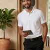 DFNK New Castle men's polo T-shirt with textured fabric, classic collar and regular fit