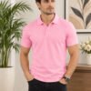 Blush Pink.jpg DFNK men's polo T-shirt with classic collar and regular fit for stylish casual wear