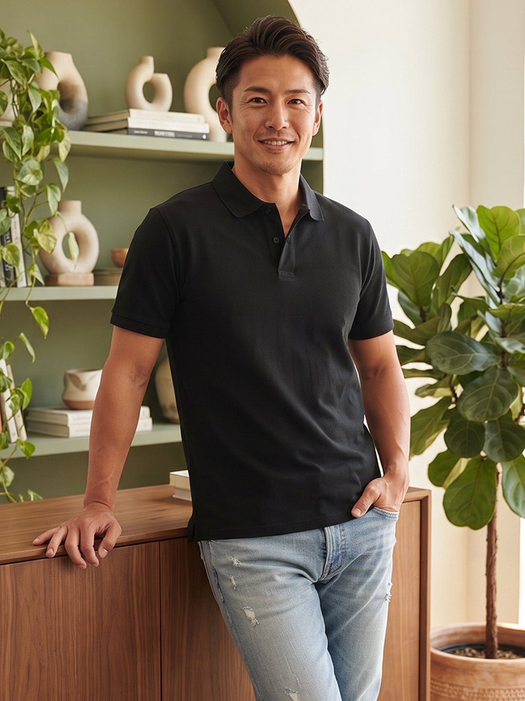 Everyday men's polo T-shirt combining stylish design, breathable comfort, and premium fabric construction.