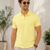 Joyful Yellow.jpg DFNK men's polo T-shirt with classic collar and regular fit for stylish casual wear