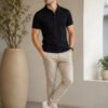 Midnight Black.jpg DFNK men's polo T-shirt with classic collar and regular fit for stylish casual wear