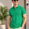Parrot Green.jpg DFNK men's polo T-shirt with classic collar and regular fit for stylish casual wear