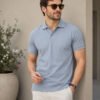 Yk 1192 Gray Heather.jpg DFNK men's polo T-shirt with classic collar and regular fit for stylish casual wear