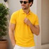 sunshine yellow.jpg DFNK men's polo T-shirt with classic collar and regular fit for stylish casual wear