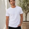 Richard Paadler 42 Jasmine-White Classic round neck t-shirt with short sleeves and comfortable fit, ideal for casual everyday outfits and relaxed occasions.