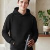 Comfortable men’s hoodie with long sleeves, drawstring hood, spacious front pocket, and relaxed everyday fit.