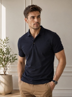 Casual men's polo T-shirt featuring a refined look with comfortable fit for everyday fashion.