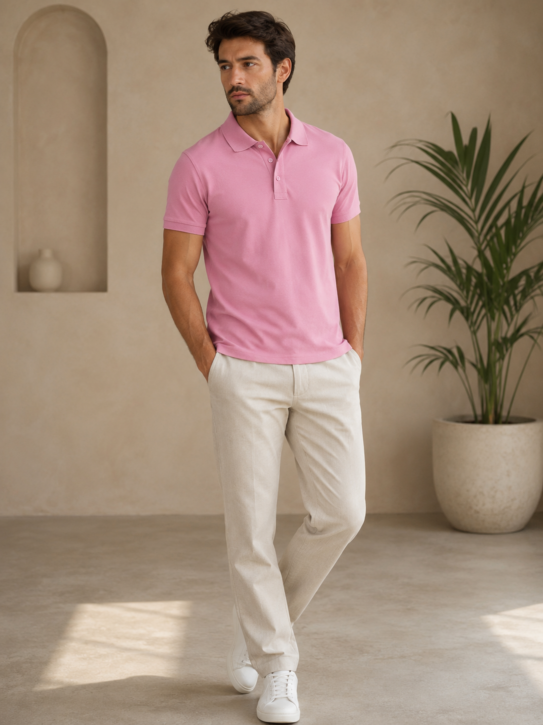 Richard Paadler 33 Bubble Gum Men's regular fit polo featuring classic construction and stylish details for effortless daily wear.