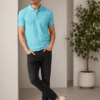 Richard Paadler 33 Carolina Blue Men's regular fit polo featuring classic construction and stylish details for effortless daily wear.