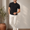 Richard Paadler 33 Tar black Men's regular fit polo featuring classic construction and stylish details for effortless daily wear.