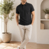 Richard Paadler 33Black Melange Men's regular fit polo featuring classic construction and stylish details for effortless daily wear.