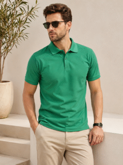 Premium casual polo T-shirt featuring clean lines and comfortable fit for effortless everyday style.
