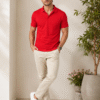 Premium casual polo T-shirt featuring clean lines and comfortable fit for effortless everyday style.