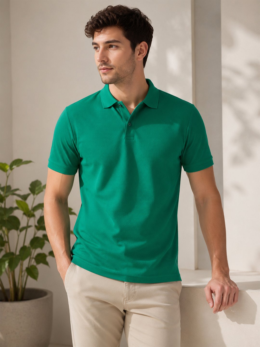 Smart fit polo T-shirt delivering premium comfort with classic detailing for versatile everyday fashion.