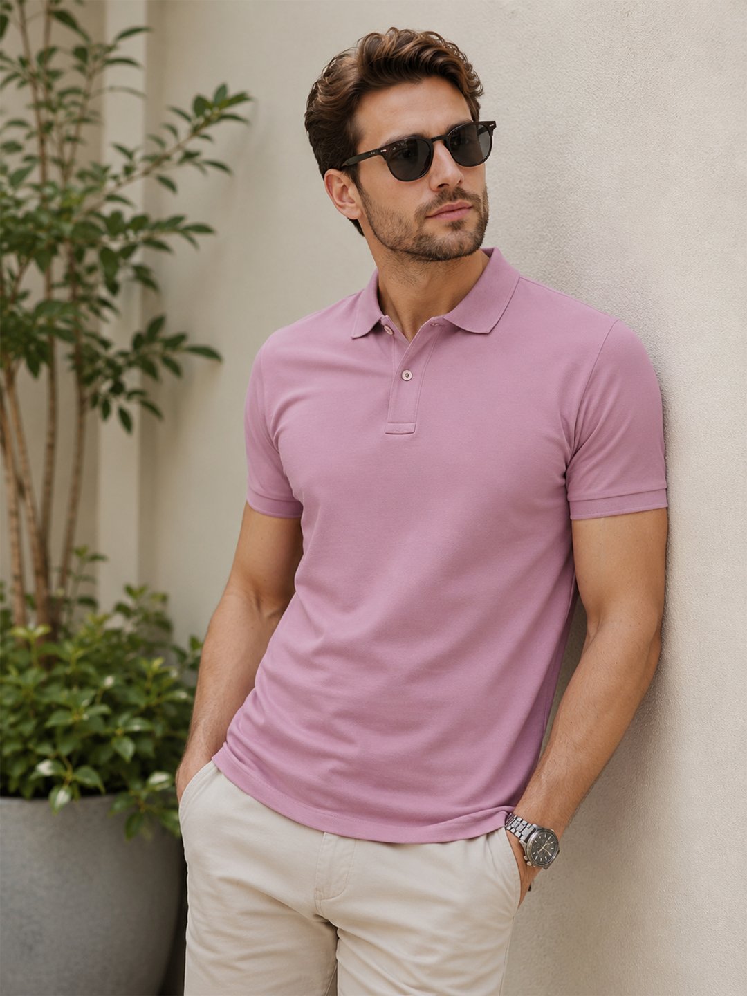 Smart fit polo T-shirt delivering premium comfort with classic detailing for versatile everyday fashion.