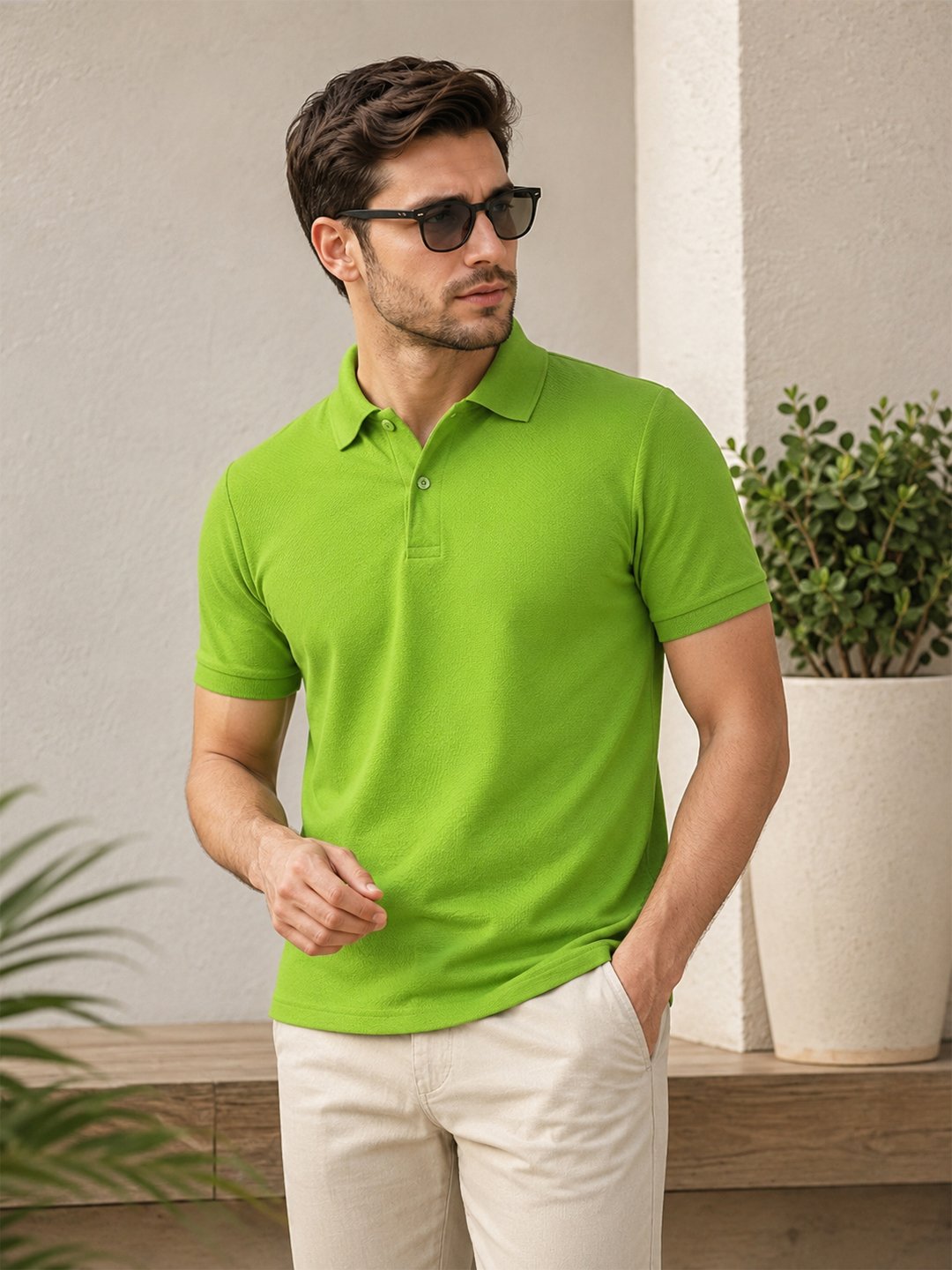 Smart fit polo T-shirt delivering premium comfort with classic detailing for versatile everyday fashion.