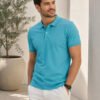 Stylish men's polo crafted with premium knit fabric and elegant contrast trim detailing.