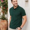 Stylish men's polo crafted with premium knit fabric and elegant contrast trim detailing.