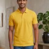 Stylish men's polo crafted with premium knit fabric and elegant contrast trim detailing.