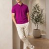 Stylish men's polo crafted with premium knit fabric and elegant contrast trim detailing.