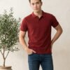Stylish men's polo crafted with premium knit fabric and elegant contrast trim detailing.