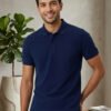 Stylish men's polo crafted with premium knit fabric and elegant contrast trim detailing.