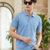 Stylish men's polo crafted with premium knit fabric and elegant contrast trim detailing.