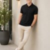 Premium knit polo T-shirt featuring sophisticated collar design and durable everyday wear performance.