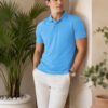 Premium knit polo T-shirt featuring sophisticated collar design and durable everyday wear performance.