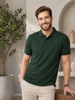 Premium knit polo T-shirt featuring sophisticated collar design and durable everyday wear performance.