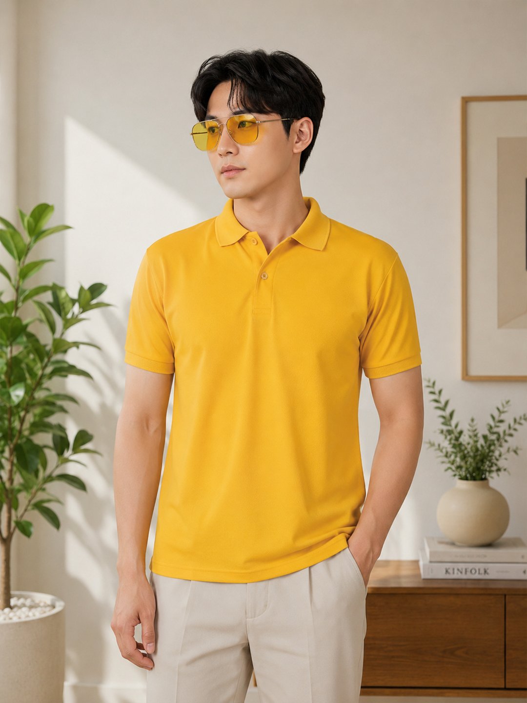 Premium knit polo T-shirt featuring sophisticated collar design and durable everyday wear performance.