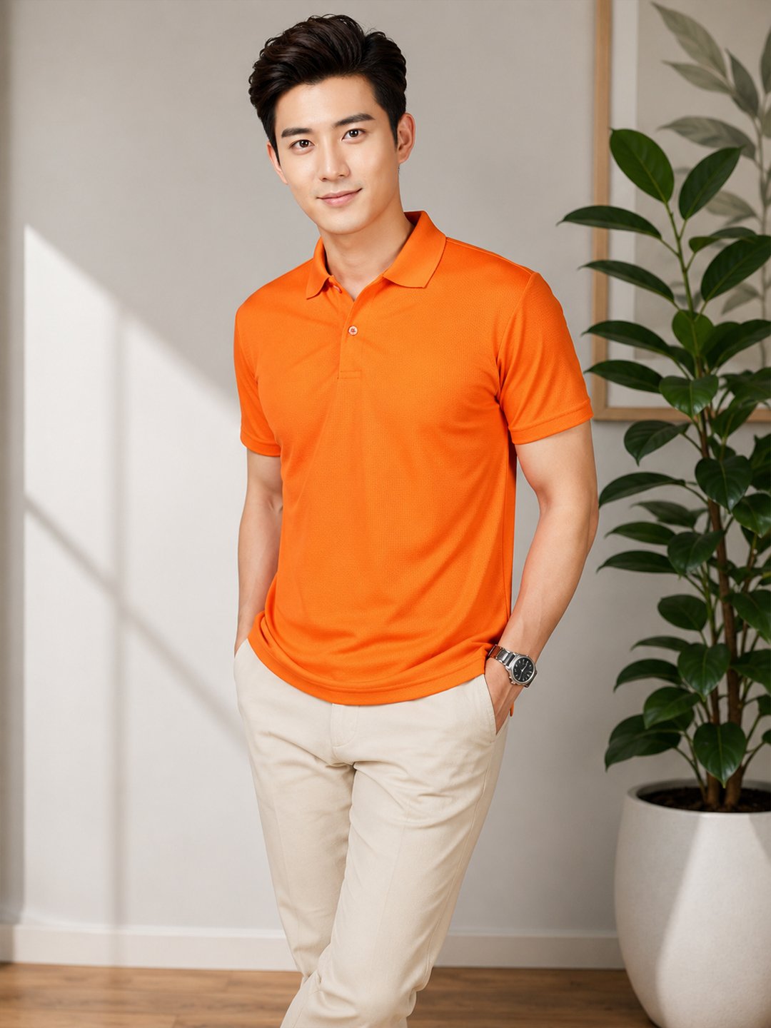 Premium knit polo T-shirt featuring sophisticated collar design and durable everyday wear performance.