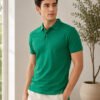 Premium knit polo T-shirt featuring sophisticated collar design and durable everyday wear performance.