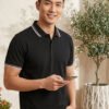Premium men's polo T-shirt featuring classic collar design with refined contrast tipping for everyday elegance.